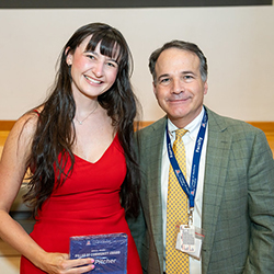 Dr. Pitcher, who won the Gearld L. Wissink Pillar of Community Award, with Dean Fred Wondisford.