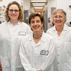 Annika Ozols has worked in the lab of Amelia Gallitano, MD, PhD (center), since 2018