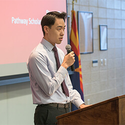 Stephen Yao was elected by his fellow students to be the student speaker
