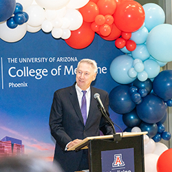 At the conclusion of the reception's remarks, former Dean Dr. Guy Reed extended his gratitude to everyone who helped make his tenure a success