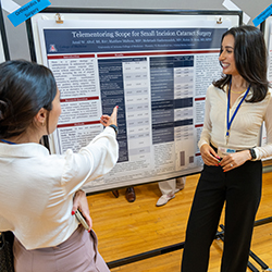 Amal Altaf discussing her project, Telementoring Scope for Small Incision Cataract Surgery Amal Altaf discussing her project, Telementoring Scope for Small Incision Cataract Surgery