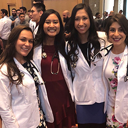 Schaaf with fellow medical students at the Class of 2023 White Coat Ceremony