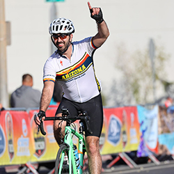John Michael Sherman riding in the El Tour de Tucson after recovering from a broken femur