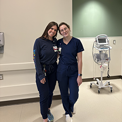 Taddei with her childhood best friend who is now a nurse.