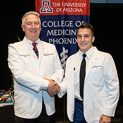 First-Year Student Patrick Mayolo with Dean Reed