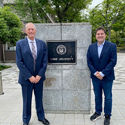 During their trip to Japan, Drs. Zenhausern and Lacombe visited Ehime University. During their trip to Japan, Drs. Zenhausern and Lacombe visited Ehime University.