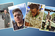 Medical students Kate Goren, Mark Cancemi, Patrick Quarles and Kyle Avery all enlisted to serve their country prior to beginning medical school