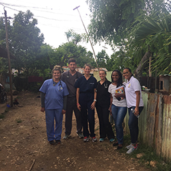 Dr. McClellan with Students in the DR