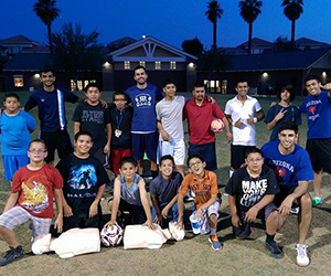 Kabbara with Classmates Hosting Soccer at Wildcat Night