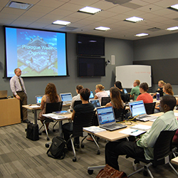 Dr. Silverman Teaching the Very First Class at the College