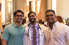 Owais Salahudeen with his family at the Class of 2026 White Coat