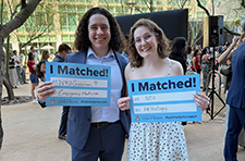 Madeleine Taddei with her partner Daniel Macias at the Class of 2026 Match Day