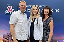 Rachel Schuurs with her parents at the Class of 2025 White Coat Ceremony