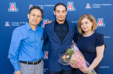 Alireza Moussavi with his family at the Pathway celebration