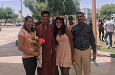 Brian Martins with his family at his ASU graduation
