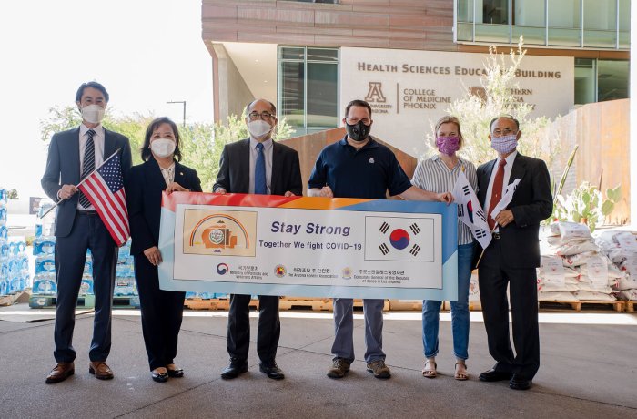 Representatives of the Korean Ministry of Patriots and Veterans Affairs with Kevin Gochenour and Dr. Stephanie Briney