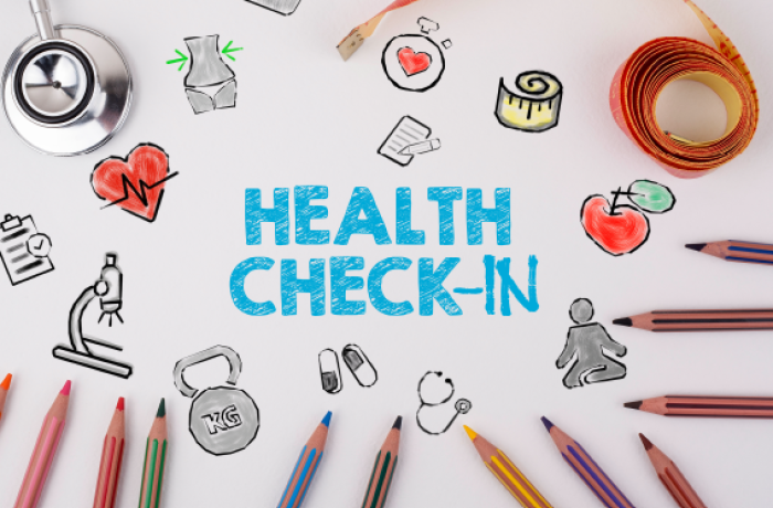 A graphic for the Health Check-In
