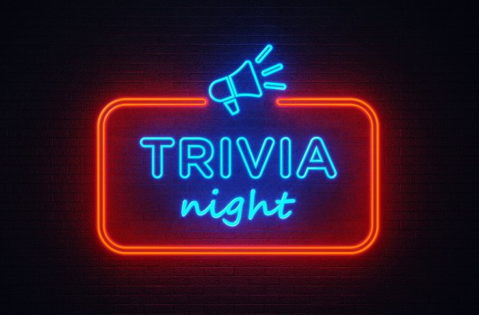 A graphic that says "Trivia Night"