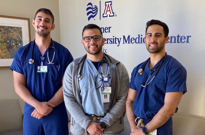 Medical Students Ryan Farhat, Mohammad Mousa and Eshaan Daas