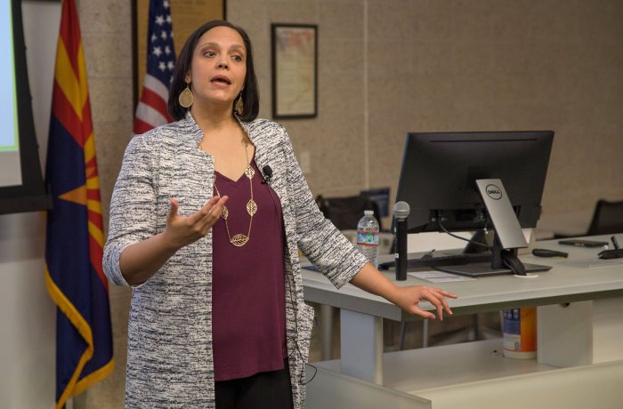 Cristalís Capielo Rosario, PhD, assistant professor in the Counseling and Counseling Psychology Department at Arizona State University (ASU), led the session on cultural competency training