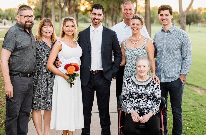 John Michael Sherman with his wife and family during his vow renewal