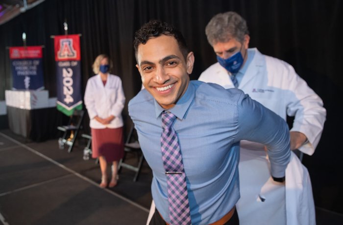 A Second-Year Medical Student Gets Coated at the Class of 2024 White Coat Ceremony