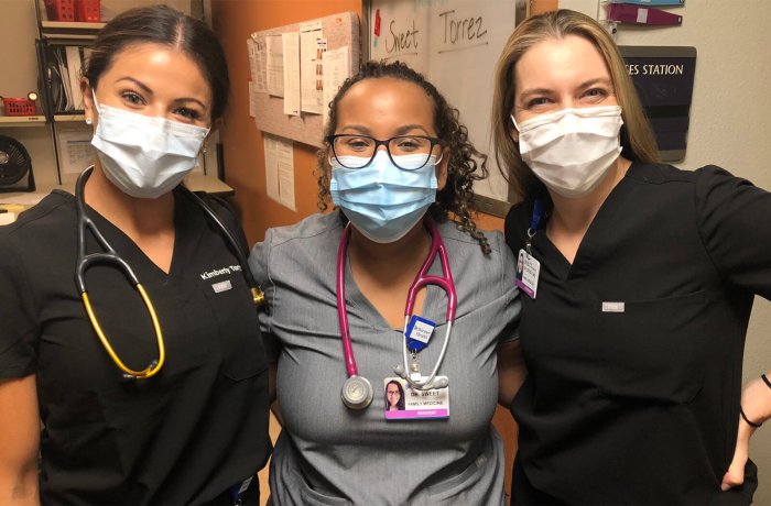 Three Women Health Care Workers in the Hospital Setting