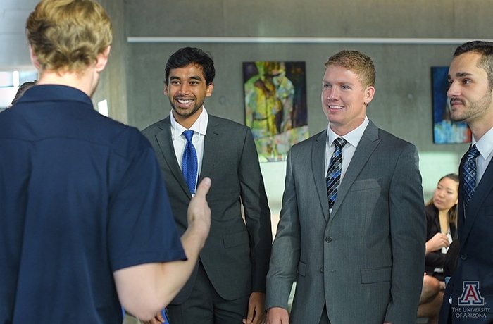 Candidates Talking with a Medical Student