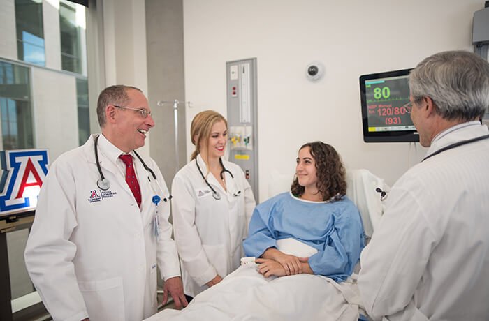 Dr. Fallon with a Patient in the Sim Center