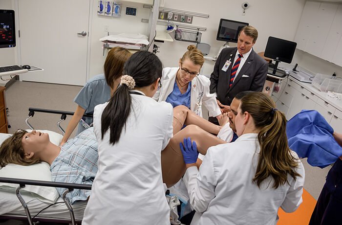 Dr. Foley Observes an OB/GYN Procedure in the Sim Center