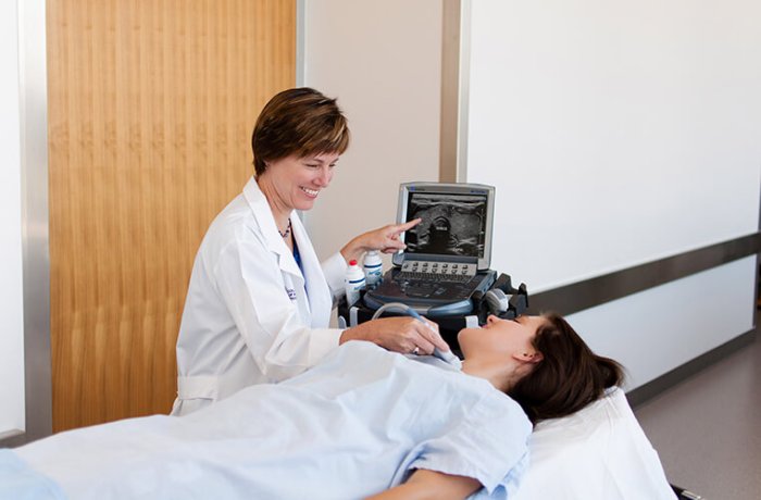 Dr. Kaib Performs an Ultrasound on a Patient