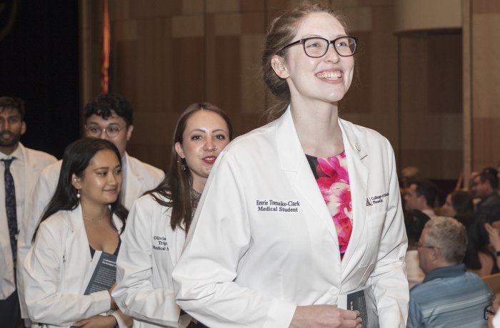 Class of 2026 Students exit their White Coat Ceremony