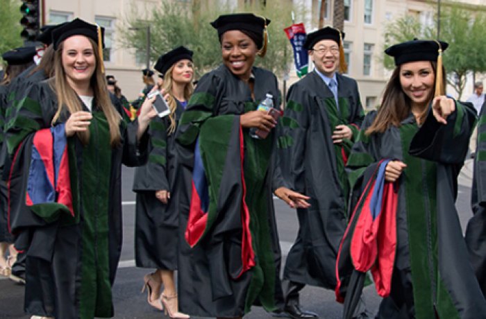 commencement class walking to ceremony