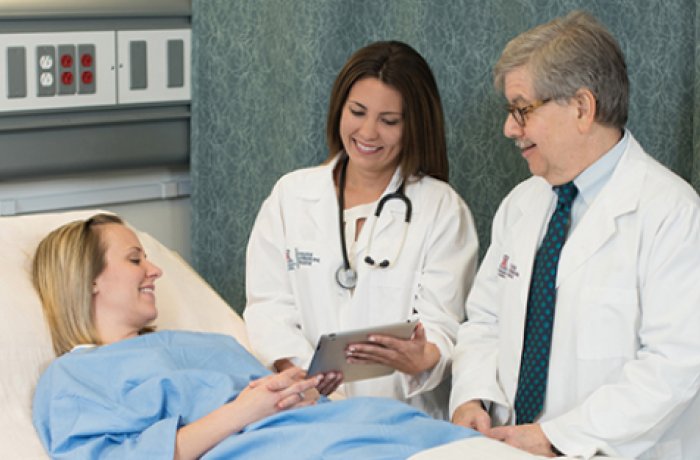 Dr. Liebowitz and a Medical Student Talk with a Patient