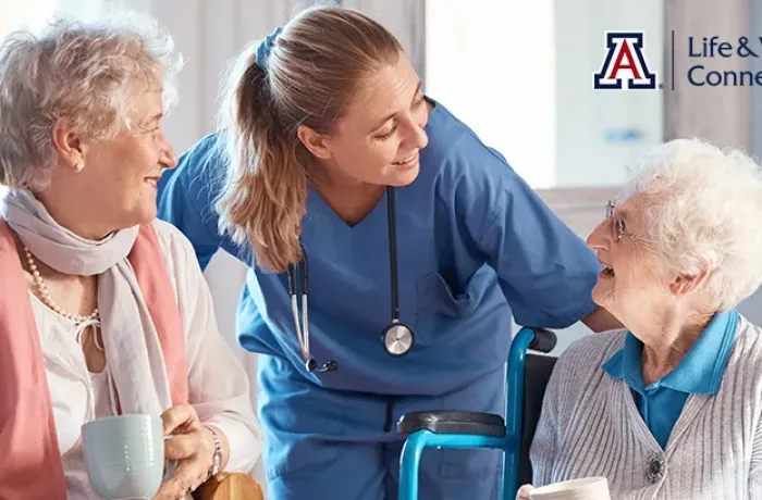 nurse and two adult ladies