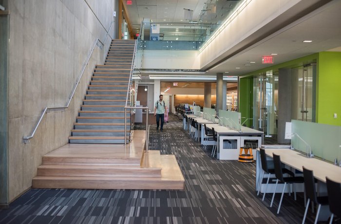 The Staircase and Desks in the Health Sciences Library