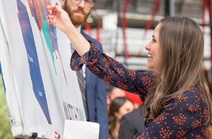 Tiana Blank pins her residency match on a map of the United States