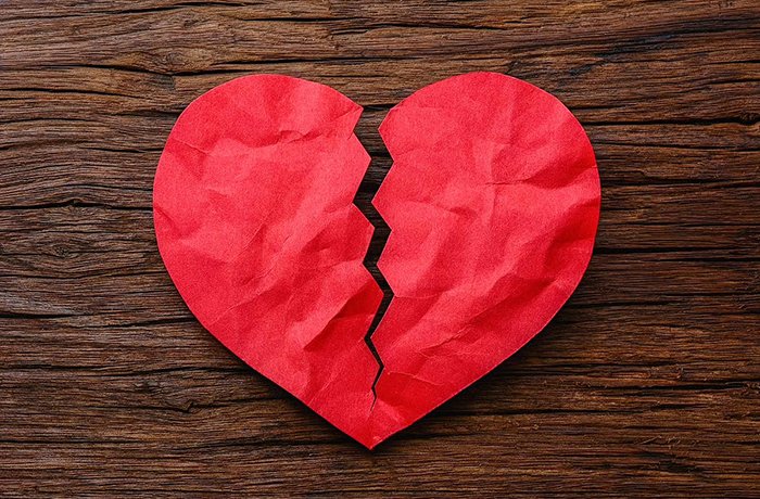 A paper broken heart