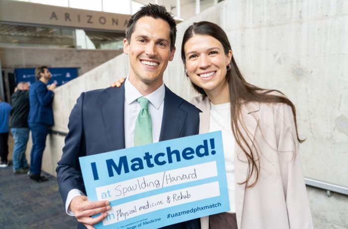 Ben Conner and his wife at the Class of 2024 Match Day