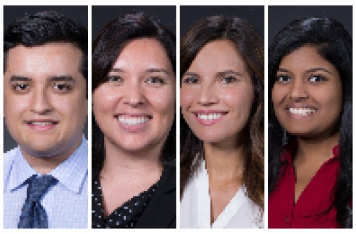 medical students Cecelia Cruz, Suhitha Veeravelli, Jesus Sandoval-Macias and Kristina Yancey