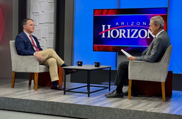 Dean Fred Wondisford, MD, MS, MBA, discussed the college's recently announced three-year curriculum, as well as other initiatives with Arizona Horizon host Ted Simons.