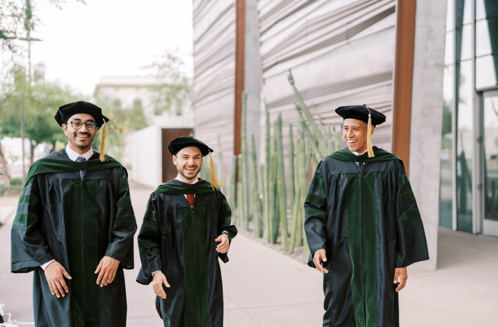 Naim Duran (far right) with fellow medical students Shivraj Grewal and Majd Aboona