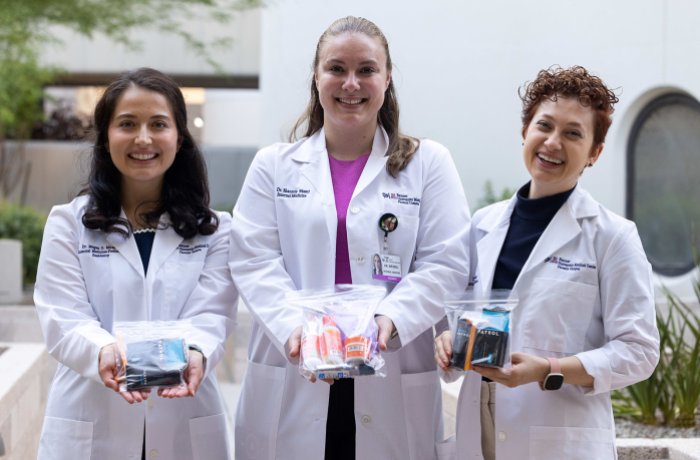 Miriam Robin, MD (right), with fellow residents Megan Miranda, DO, and Shannon Wessel, MD