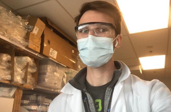 Dominic Julian in the Research Lab at Nationwide Children’s Hospital in Columbus, OH