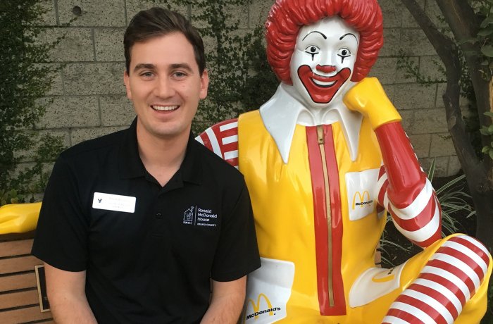 Jason Levalle during his time volunteering with the Orange County Ronald McDonald House