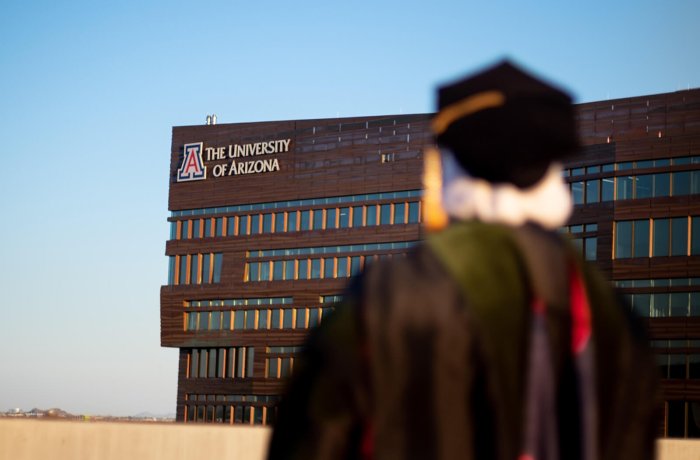 A Graduating Student Looks Upon the Health Sciences Education Building