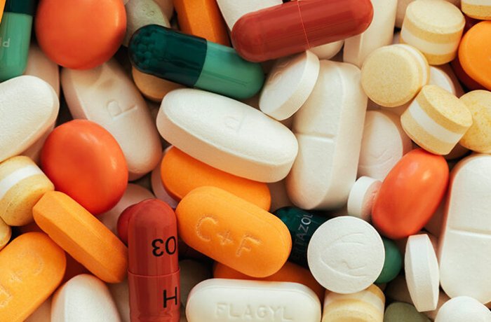 Prescription pills in a pile