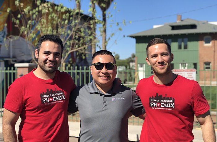 Medical Student Jasper Puracan (Middle) with Jeffrey Hanna (left) and Justin Zeien (Right)