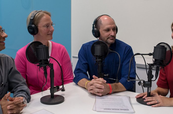 Podcast Hosts Jonathan Lifshitz, PhD, and Katie Brite, MD, with Guests