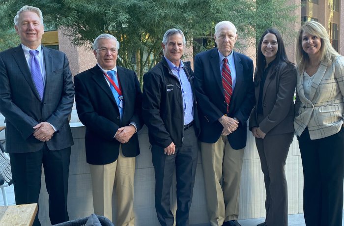 Guy Reed, MD, MS, Richard Perry, MD, Nathaniel Soper, MD, Harlan Stone, MD, Jennifer Preston, MD, and Liz Kaplan, CFRE